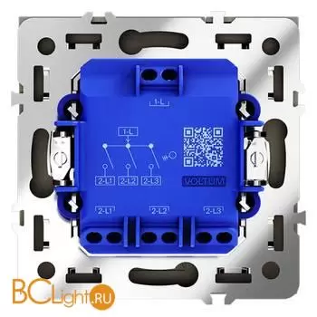 Выключатель встраиваемый VOLTUM S70 трехклавишный 10А, (титан) VLS030106 - Фото 2