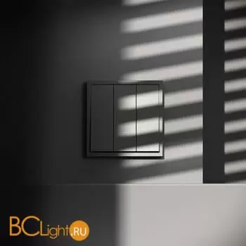 Выключатель встраиваемый VOLTUM S70 трехклавишный 10А, (титан) VLS030106 - Фото 3