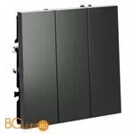 Выключатель встраиваемый VOLTUM S70 трехклавишный 10А, (титан) VLS030106 - Фото 1