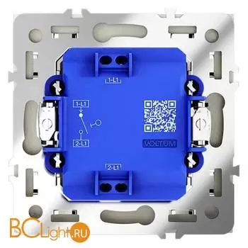 Выключатель встраиваемый VOLTUM S70 одноклавишный 10А, (сталь) VLS010105 - Фото 2
