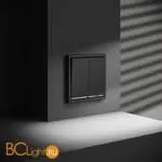 Выключатель встраиваемый VOLTUM S70 двухклавишный с подсветкой 10А, (графит) VLS020207 - Фото 3