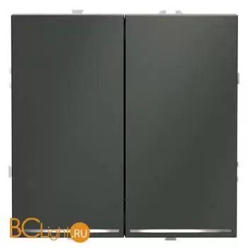 Выключатель встраиваемый VOLTUM S70 двухклавишный с подсветкой 10А, (титан) VLS020206