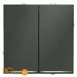 Выключатель встраиваемый VOLTUM S70 двухклавишный с подсветкой 10А, (титан) VLS020206