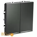 Выключатель встраиваемый VOLTUM S70 двухклавишный с подсветкой 10А, (титан) VLS020206 - Фото 1