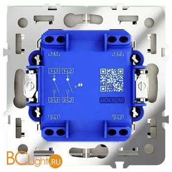 Выключатель встраиваемый VOLTUM S70 двухклавишный с подсветкой 10А, (шелк) VLS020204 - Фото 2