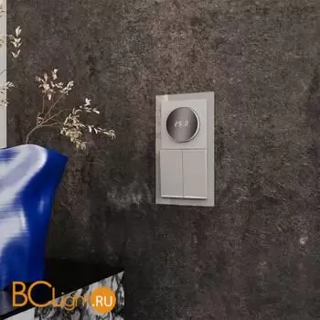 Выключатель встраиваемый VOLTUM S70 двухклавишный с подсветкой 10А, (сталь) VLS020205 - Фото 5