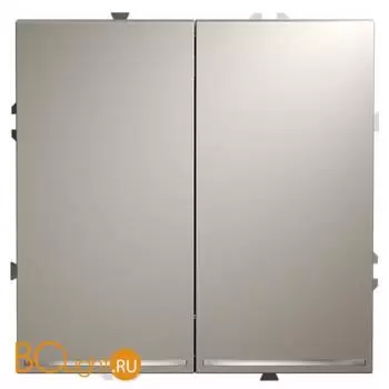 Выключатель встраиваемый VOLTUM S70 двухклавишный с подсветкой 10А, (кашемир) VLS020203