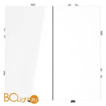 Выключатель встраиваемый VOLTUM S70 двухклавишный 10А, (белый глянцевый) VLS020101