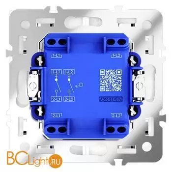 Выключатель встраиваемый VOLTUM S70 двухклавишный 10А, (белый глянцевый) VLS020101 - Фото 3