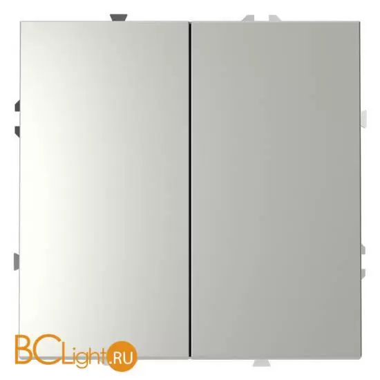 Выключатель встраиваемый VOLTUM S70 двухклавишный 10А, (сталь) VLS020105