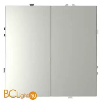 Выключатель встраиваемый VOLTUM S70 двухклавишный 10А, (сталь) VLS020105