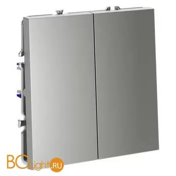 Выключатель встраиваемый VOLTUM S70 двухклавишный 10А, (сталь) VLS020105 - Фото 1