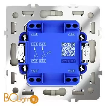 Выключатель встраиваемый VOLTUM S70 двухклавишный 10А, (сталь) VLS020105 - Фото 2