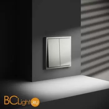 Выключатель встраиваемый VOLTUM S70 двухклавишный 10А, (сталь) VLS020105 - Фото 3