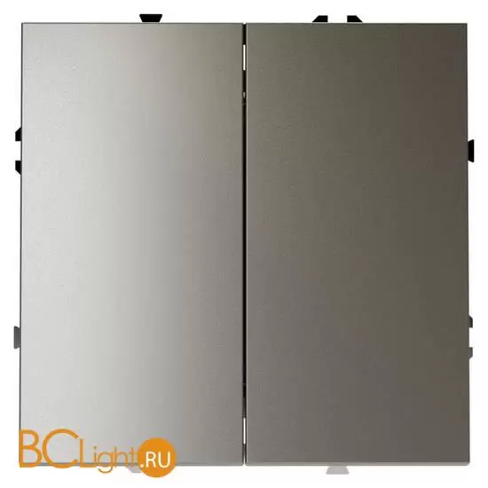 Выключатель встраиваемый VOLTUM S70 двухклавишный 10А, (шелк) VLS020104