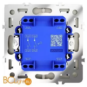 Выключатель встраиваемый VOLTUM S70 двухклавишный 10А, (шелк) VLS020104 - Фото 2