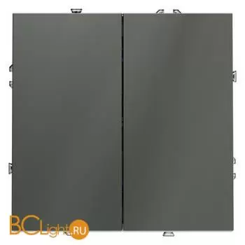 Выключатель встраиваемый VOLTUM S70 двухклавишный 10А, (титан) VLS020106