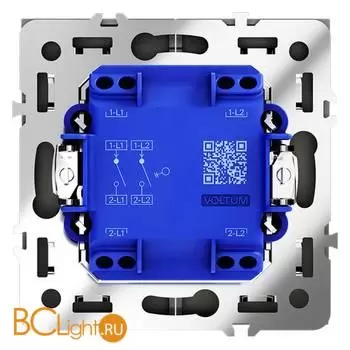 Выключатель встраиваемый VOLTUM S70 двухклавишный 10А, (титан) VLS020106 - Фото 2