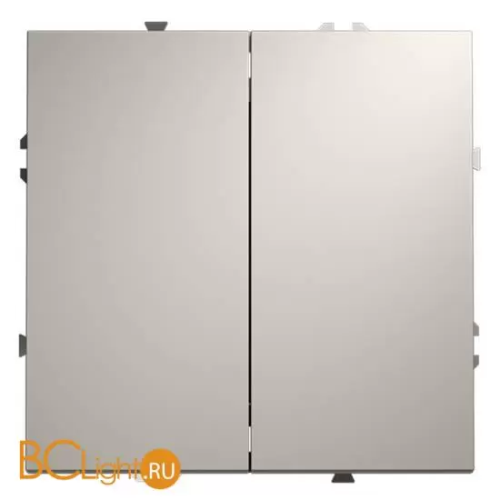 Выключатель встраиваемый VOLTUM S70 двухклавишный 10А, (кашемир) VLS020103