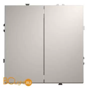 Выключатель встраиваемый VOLTUM S70 двухклавишный 10А, (кашемир) VLS020103