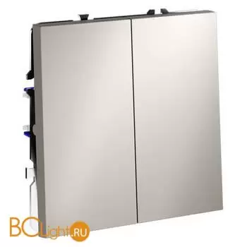 Выключатель встраиваемый VOLTUM S70 двухклавишный 10А, (кашемир) VLS020103 - Фото 1