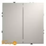 Выключатель встраиваемый VOLTUM S70 двухклавишный 10А, (кашемир) VLS020103