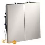 Выключатель встраиваемый VOLTUM S70 двухклавишный 10А, (кашемир) VLS020103 - Фото 1