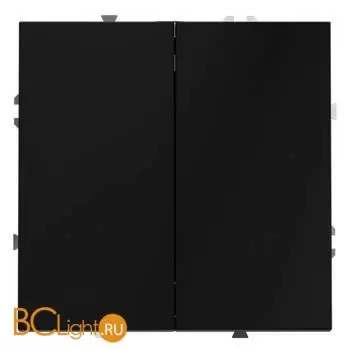 Выключатель встраиваемый VOLTUM S70 двухклавишный 10А, (черный матовый) VLS020108