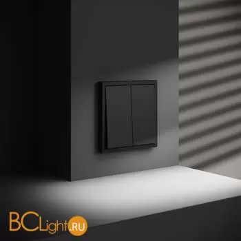 Выключатель встраиваемый VOLTUM S70 двухклавишный 10А, (черный матовый) VLS020108 - Фото 4