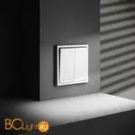 Выключатель встраиваемый VOLTUM S70 двухклавишный с подсветкой 10А, (белый матовый) VLS020202 - Фото 4