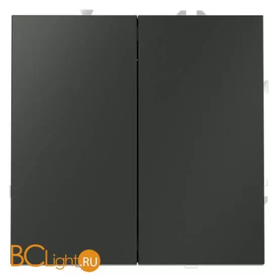 Выключатель с самовозвратом встраиваемый VOLTUM S70 двухклавишный 10А, (титан) VLS020606