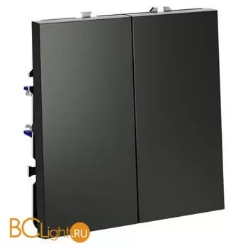 Выключатель с самовозвратом встраиваемый VOLTUM S70 двухклавишный 10А, (титан) VLS020606 - Фото 1