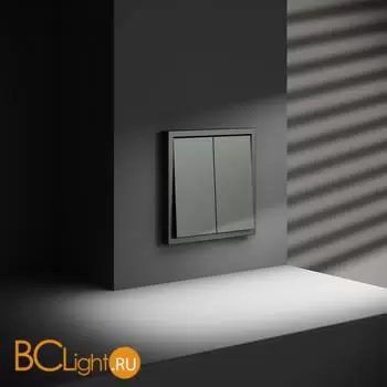 Выключатель с самовозвратом встраиваемый VOLTUM S70 двухклавишный 10А, (титан) VLS020606 - Фото 4