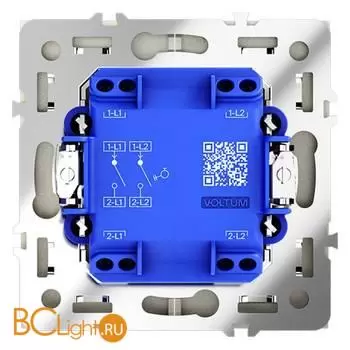 Выключатель с самовозвратом встраиваемый VOLTUM S70 двухклавишный 10А, (сталь) VLS020605 - Фото 2