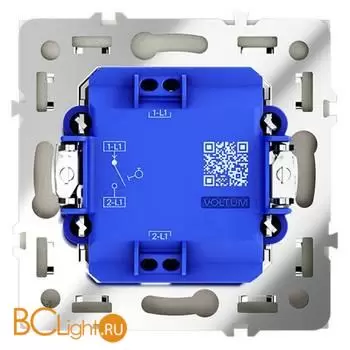 Выключатель с самовозвратом встраиваемый VOLTUM S70 одноклавишный 10А, (сталь) VLS010605 - Фото 2