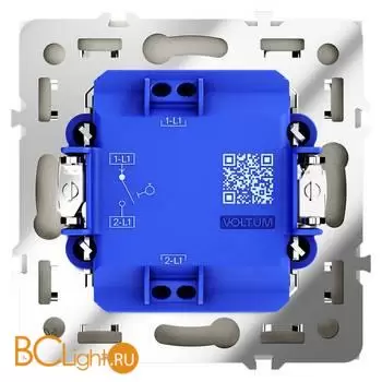 Выключатель с самовозвратом встраиваемый VOLTUM S70 одноклавишный 10А, (шелк) VLS010604 - Фото 2