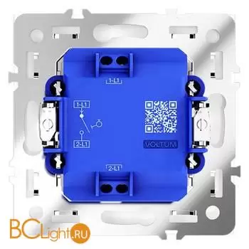 Выключатель с самовозвратом встраиваемый VOLTUM S70 одноклавишный 10А, (белый глянцевый) VLS010601 - Фото 2