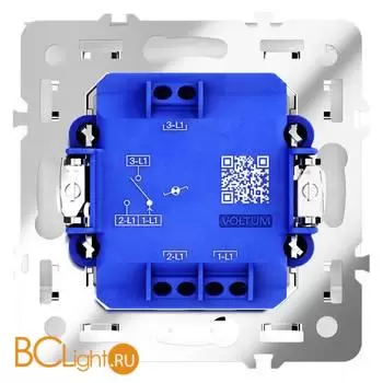 Проходной переключатель встраиваемый VOLTUM S70 одноклавишный с подсветкой 10А, (кашемир) VLS010403 - Фото 2