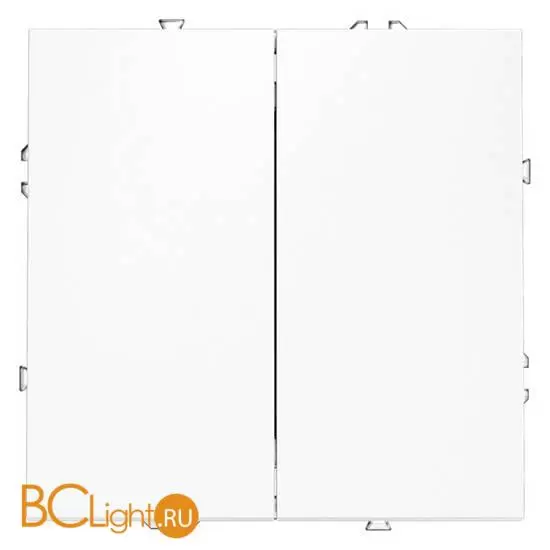 Выключатель с самовозвратом встраиваемый VOLTUM S70 двухклавишный 10А, (белый матовый) VLS020602