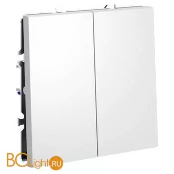 Выключатель с самовозвратом встраиваемый VOLTUM S70 двухклавишный 10А, (белый матовый) VLS020602 - Фото 2