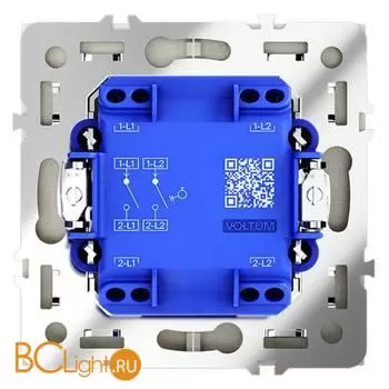 Выключатель с самовозвратом встраиваемый VOLTUM S70 двухклавишный 10А, (шелк) VLS020604 - Фото 2