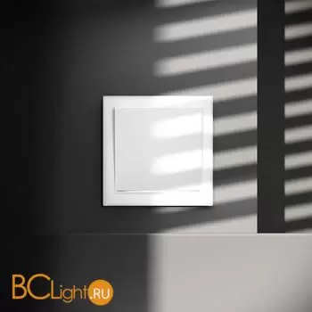 Проходной переключатель встраиваемый VOLTUM S70 одноклавишный с подсветкой 10А, (белый матовый) VLS010402 - Фото 0