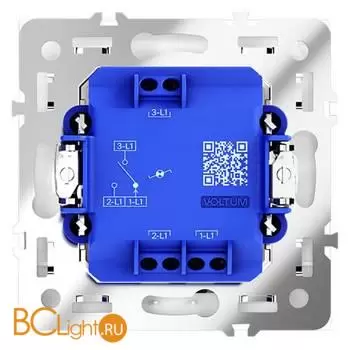 Проходной переключатель встраиваемый VOLTUM S70 одноклавишный с подсветкой 10А, (белый матовый) VLS010402 - Фото 3