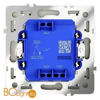 Проходной переключатель встраиваемый VOLTUM S70 одноклавишный 10А, (сталь) VLS010305 - Фото 2