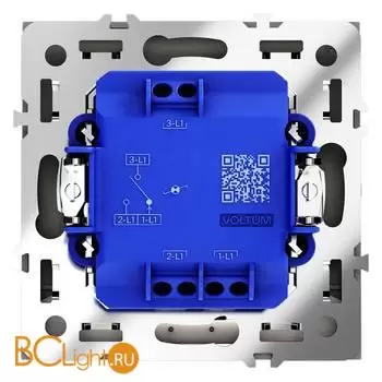 Проходной переключатель встраиваемый VOLTUM S70 одноклавишный с подсветкой 10А, (графит) VLS010407 - Фото 2
