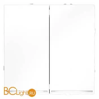 Проходной переключатель встраиваемый VOLTUM S70 двухклавишный с подсветкой 10А, (белый матовый) VLS020402