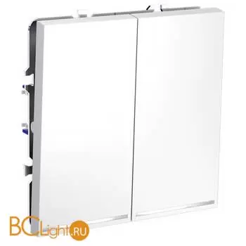 Проходной переключатель встраиваемый VOLTUM S70 двухклавишный с подсветкой 10А, (белый матовый) VLS020402 - Фото 2