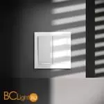 Проходной переключатель встраиваемый VOLTUM S70 двухклавишный с подсветкой 10А, (белый матовый) VLS020402 - Фото 0