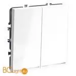 Проходной переключатель встраиваемый VOLTUM S70 двухклавишный с подсветкой 10А, (белый глянцевый) VLS020401 - Фото 1