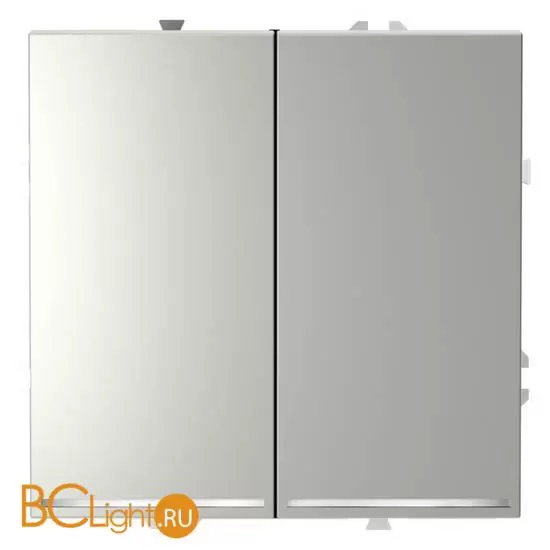 Проходной переключатель встраиваемый VOLTUM S70 двухклавишный с подсветкой 10А, (сталь) VLS020405